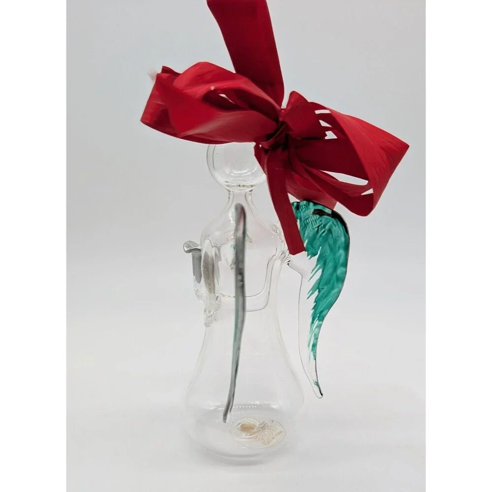 Vtg Soffieria Parise Hand Blown Glass Christmas Angel Candle Holder Italy
